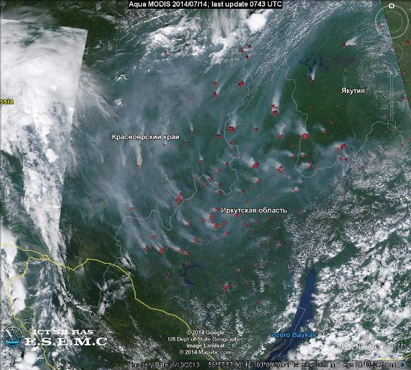Fires in East Siberia (Aqua/MODIS) 